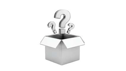 Question Marks Emerging from a Box - Concept