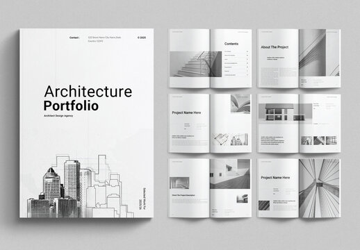 Architect Portfolio Brochure Template Design Layout