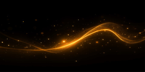 Abstract fractal realms glow with bright, energetic light against a dark night sky, illustrating a vibrant galaxy and flowing space design. star, glow, stars, vector, wave, shine, black, color, effect