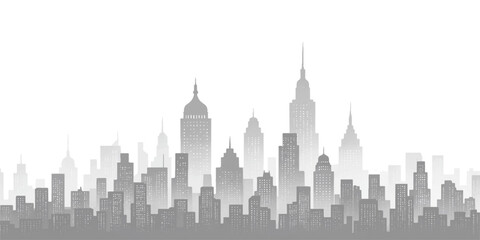 Fototapeta premium New York City and San Francisco city skyline silhouettes showcase iconic urban architecture, skyscrapers, and downtown travel landmarks
