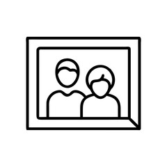 Fototapeta premium Line art drawing of two people in a photo frame 