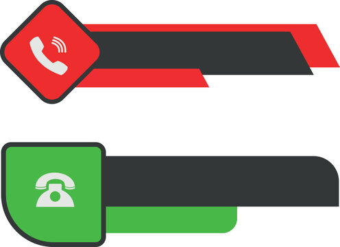 Phone Icon Call Button Lower Third &ndash; Modern Contact Us UI Video Overlay