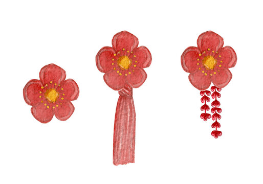 [Watercolor]tsumami kanzashi