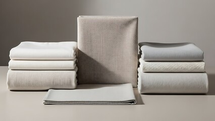 Folded Bedding and Towels on Floor.