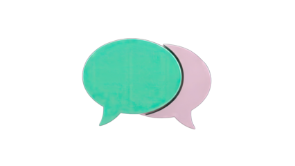 Speech Bubbles Interacting on White Background