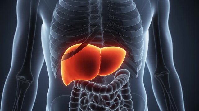 three dimensional medical animation explaining liver function filtering blood removing toxins and supporting metabolism with clear visual storytelling

