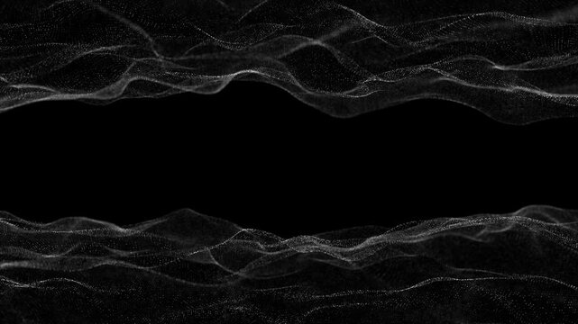 abstract neural network grid of white nodes against a dark background. 4k seamless loop