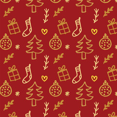 Christmas Joy Seamless Vector Pattern Design