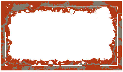 Bold, grunge-style border with a rust-red frame surrounding a clean white center. Ideal for photo mats, posters, or design accents conveying rugged, vintage, urban vibes