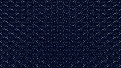 Luxury Gold and Blue Art Deco Pattern Background with Seamless Arc Grid