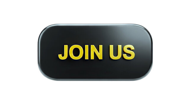 Join Us Button: Black and Yellow Invitation