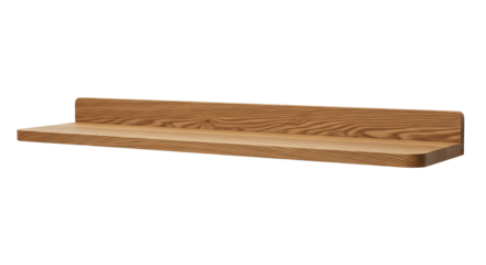 Wooden shelf with a natural wood grain pattern.