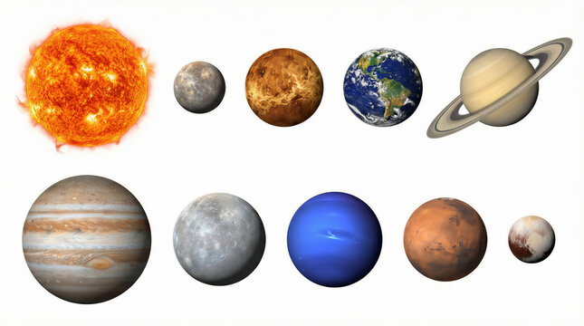 Solar system planets sun mercury venus earth mars jupiter saturn uranus neptune pluto set