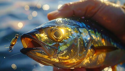手に持たれた魚の力強い表情が生命の重みを伝える一場面