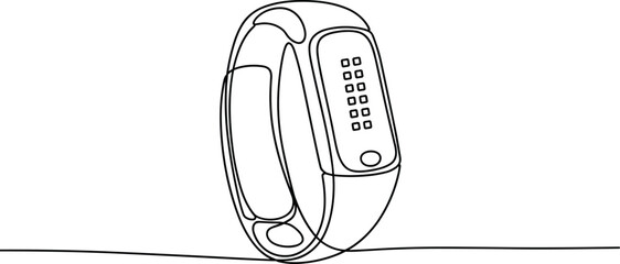 Black and white smartwatch with buttons and screen