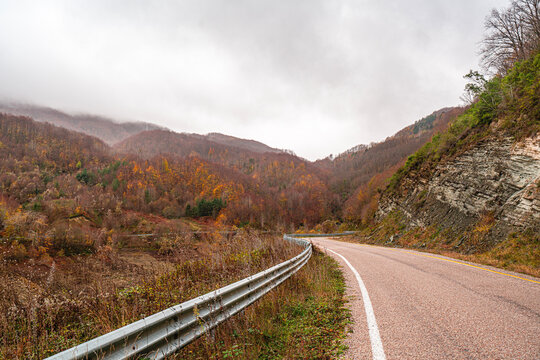 The scenic views of Karasu Dam, on the way to Erfelek Waterfalls, Sinop, Turkey. 
