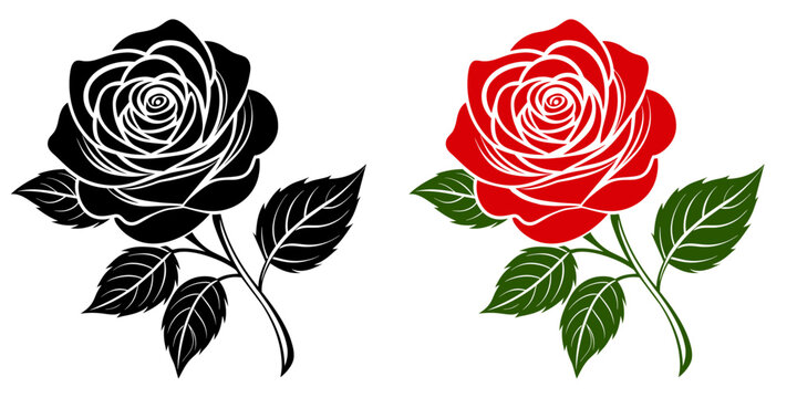 2 block and red rose flower with three leaf and rose tree vector art free and premium [Converted].ai