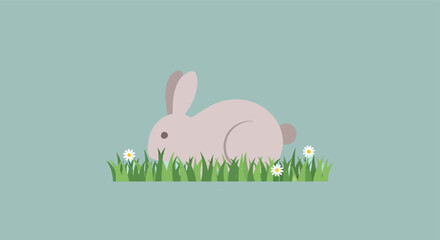 Rabbit in green grass