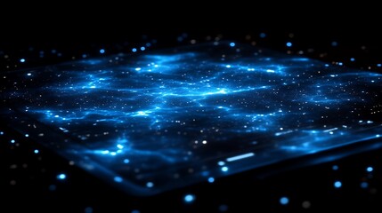 Abstract Blue Data Network - Futuristic Technology and Digital Connectivity.