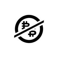 Obraz premium Prohibited bitcoin symbol