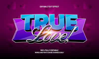 true love editable text effect for romantic poster and greeting design