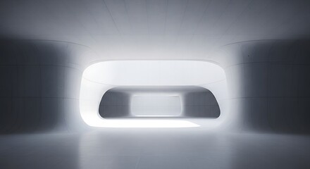 Abstract Architecture - A Modern Tunnel with Striking Light and Shadow.