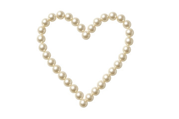 Pearl heart shape on transparent background