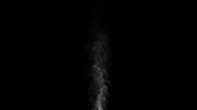 VFX Vertical Smoke Column. High-Resolution Vapor Trail Element for Industrial Pipes and Atmospheric Cinematic Effects (Transparent Background).