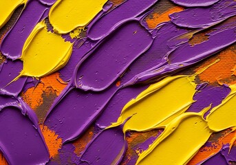 Abstract Art - Vibrant Strokes of Yellow and Purple.