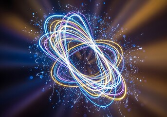 Abstract Atomic Structure - A Mesmerizing Display of Energy and Light.