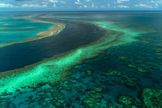 Aerial view of Hardy reef section of the Great Barrier Reef