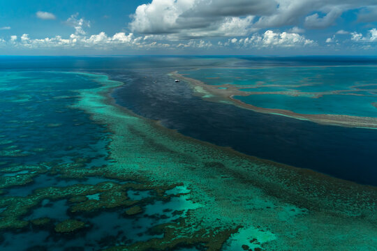 Aerial view of Barb Reef Section of the Great Barrier Reef