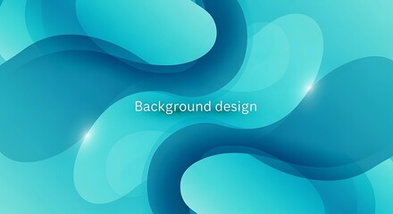Abstract Blue Gradient Background with Fluid Shapes and Light Effects.