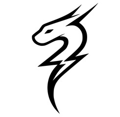 Fototapeta premium Thunder snake head silhouette vector design