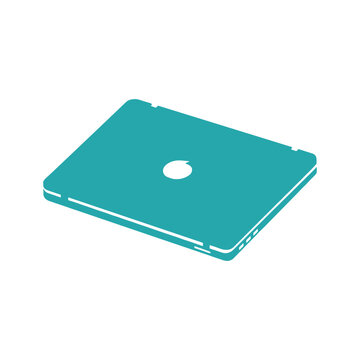 Macbook laptop computer back view