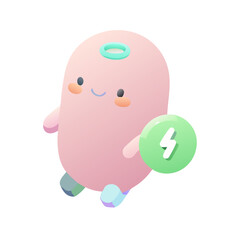 Obraz premium 3D Soft Pastel Battery Charging Icon