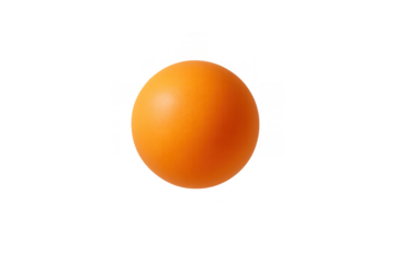 Orange table tennis ball floating, game equipment for sports and leisure, ping pong ball on transparent background