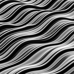 Abstract Black and White Wavy Lines Pattern Background.