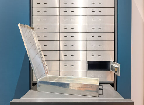 Safe deposit boxes. Opened Depository cells