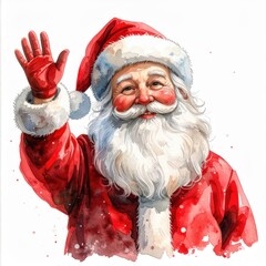 Jolly Santa Waving Festive Greeting Card