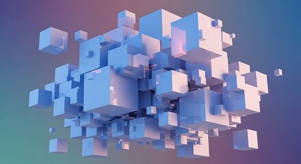 Abstract Cubes - A Modern 3D Geometric Design.