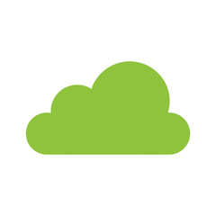 Green cloud icon on white background