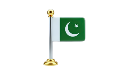 Pakistan Flag Displayed on a White Background