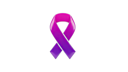 Purple Awareness Ribbon on White Background