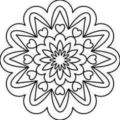 Vector Hand Drawn Mandala Background Black And White 
