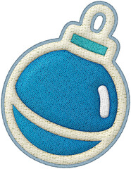 Christmas ornament element patchwork embroidery applique decoration for festive craft project and joyful winter design