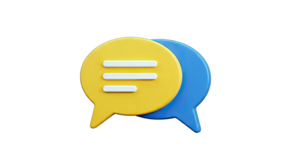 3D Speech Bubbles: Communication Icon on White
