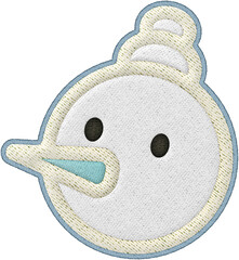 Christmas patchwork snowman element icon embroidery cheerful design