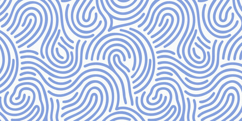 Seamless abstract organic wavy lines pattern in tranquil light blue and crisp white, creating a flowing decorative background design perfect for modern graphic projects and elegant textural aesthetics