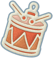 Christmas patchwork drum badge element cheerful embroidery decor for festive clothing craft project